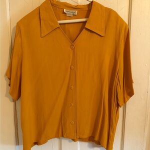 Impressions Gold Button Down Shirt with Notched Collar